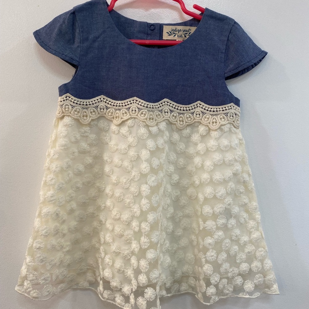 NWT!!!  Indigo Soul dress!!  Denim & lace 3T